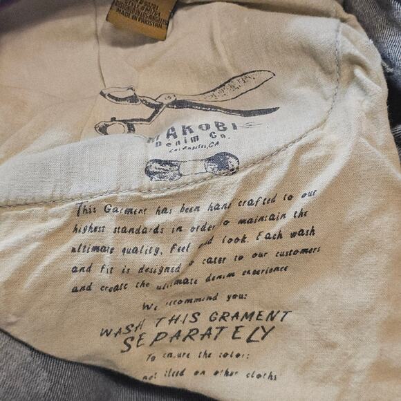 Makobi Moto Biker Jean Blue Acid Skinny Distressed Men's Big & Tall 60 x 33 3739 - Picture 6 of 9